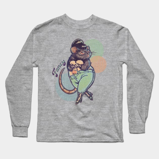 Fancy Rat Doo-Wop Long Sleeve T-Shirt by Paintdead